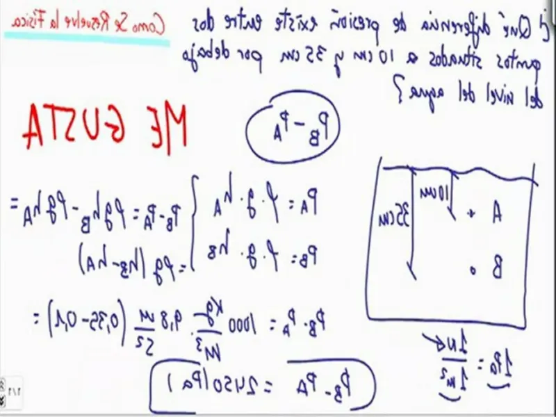 Cómo se pueden calcular diferencias de presión